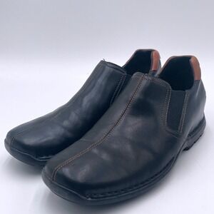 Cole Haan Mens Black Leather Square Toe Slip On Loafers C07485 Size 9.5 M